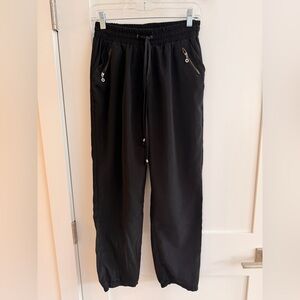 Classic Black Zip-Pocket Jogger Pants